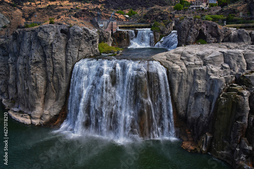 Shoshone Falls on the Snake River as viewed from the hiking trail. Twin Falls by Pillar Falls by Milner Dam Idaho. USA