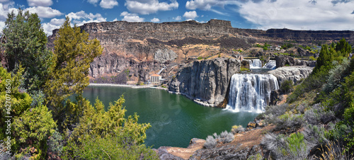 Shoshone Falls on the Snake River as viewed from the hiking trail. Twin Falls by Pillar Falls by Milner Dam Idaho. USA