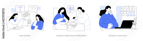 Healthier mothers and babies abstract concept vector illustrations.