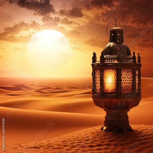 Eastern Arabic lantern on t...