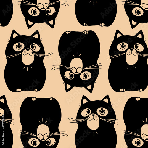 Black Cat Seamless Repeat Pattern  (ID: 627079470)