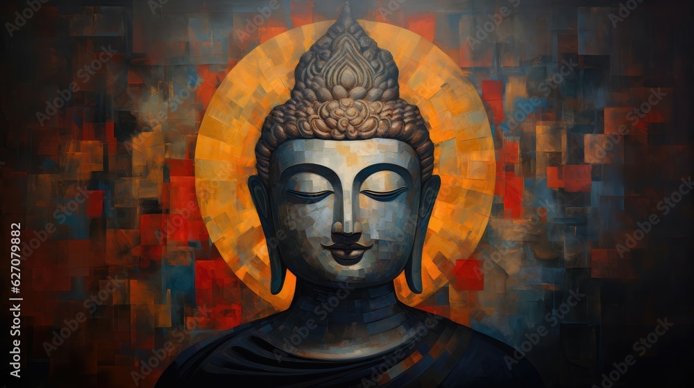 Abstract portrait of a buddha.