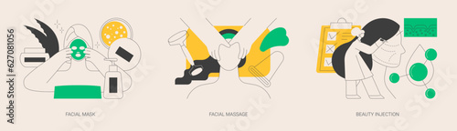 Beauty procedure abstract concept vector illustrations.