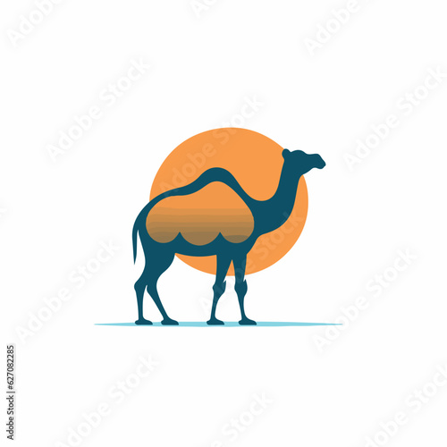 Camal in cartoon, doodle style. 2d cut illustration in icon, logo style. 