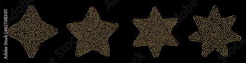 Star opart mesh elements set - visualization of Reaction–diffusion system types - vector concept of Turing patterns  
