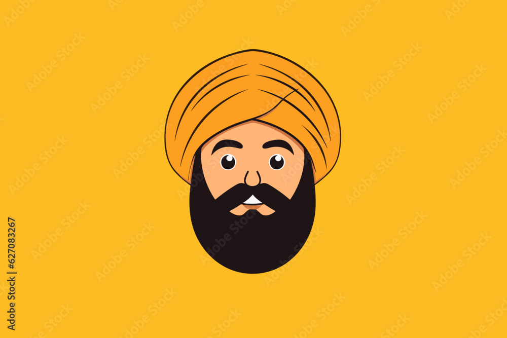 Doodle inspired Punjabi, cartoon sticker, sketch, vector, Illustration