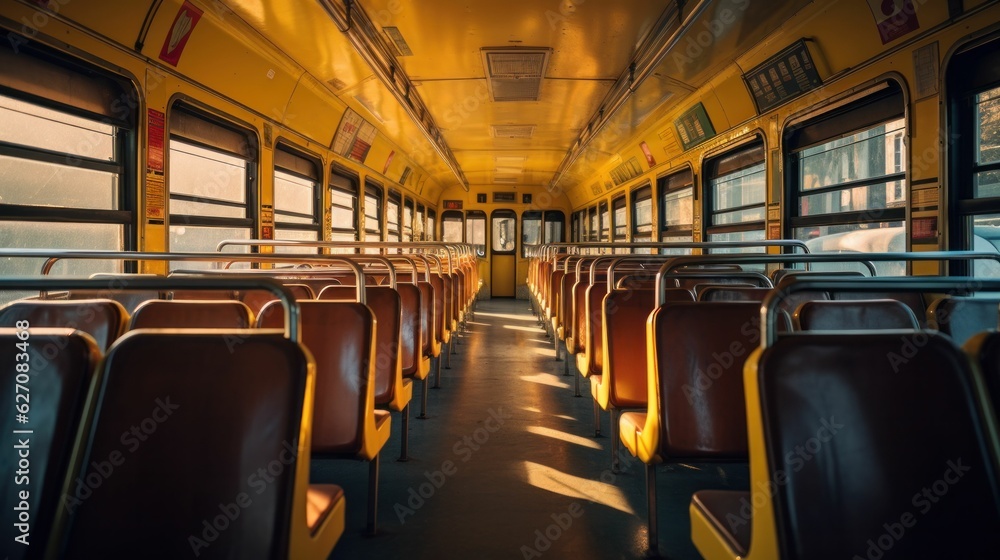 School bus interior. Back to school