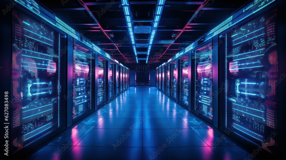 Computer technology server room datacenter