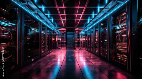 Networking hosting server room in a datacenter