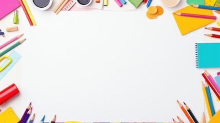 back to school background with school supplies
