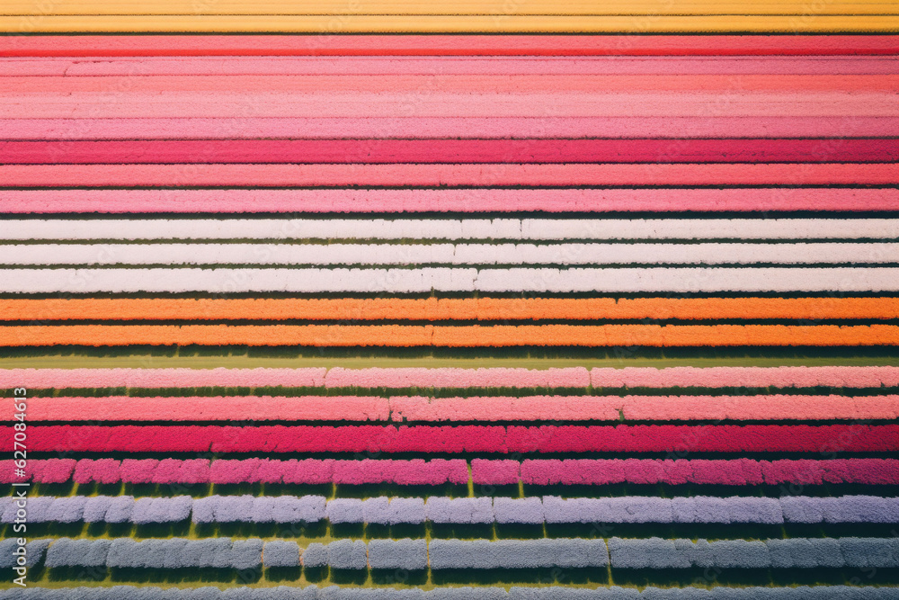 Aerial from blossoming colorful tulip fields Aerial from blossoming colorful tulip fields
