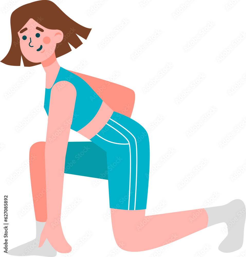 Woman jogger vector illustration cartoon flat icon Woman jogger vector illustration cartoon flat icon