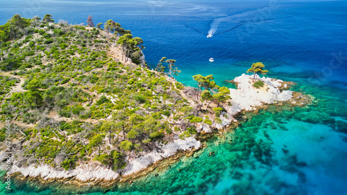 Cape Amarandos beach in Skopelos, Greece - Aerial view photo