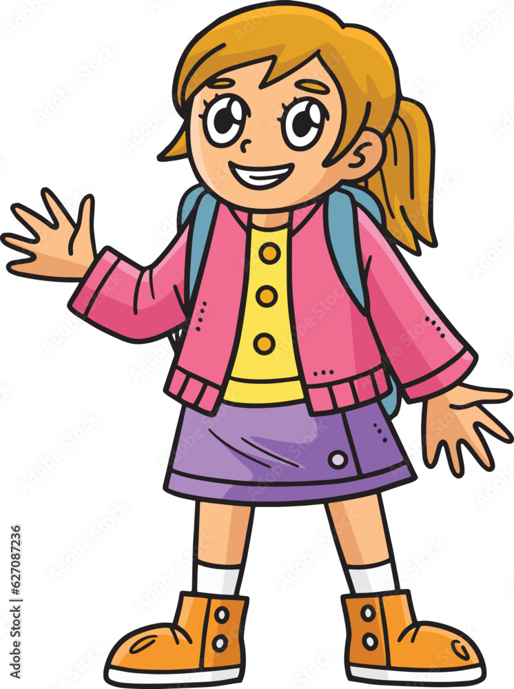Girl Student Cartoon Colored Clipart Illustration Girl Student Cartoon Colored Clipart Illustration