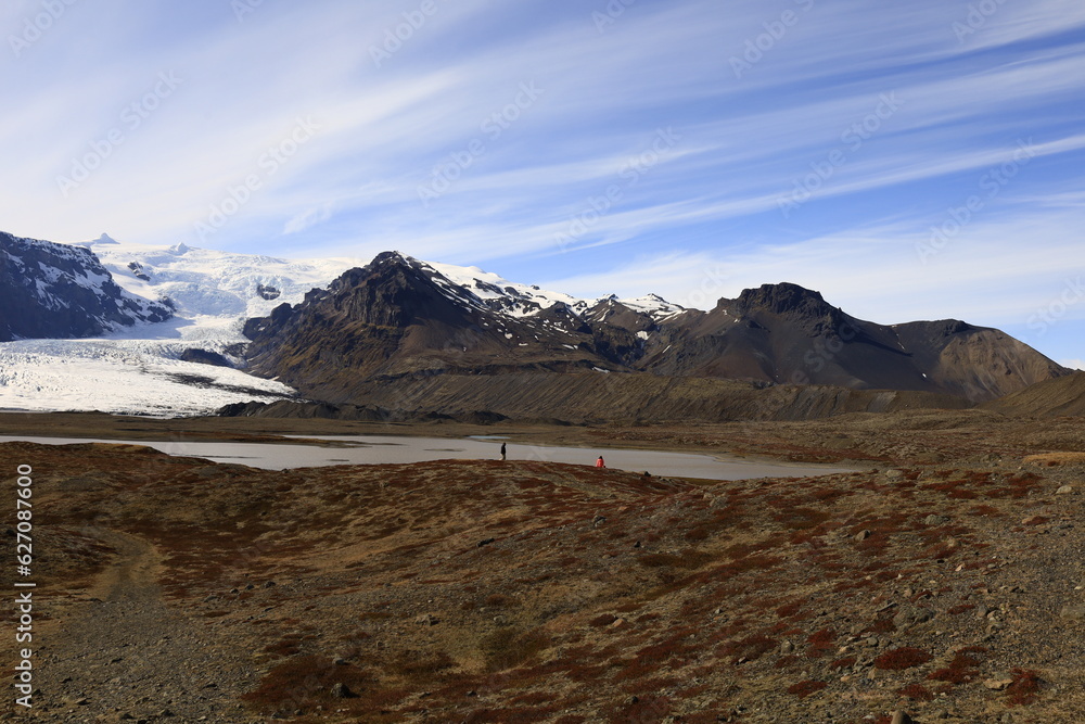 View on a mountain in the Skaftafell National Park was a national park, situated between Kirkjubæjarklaustur and Höfn in the south of Iceland