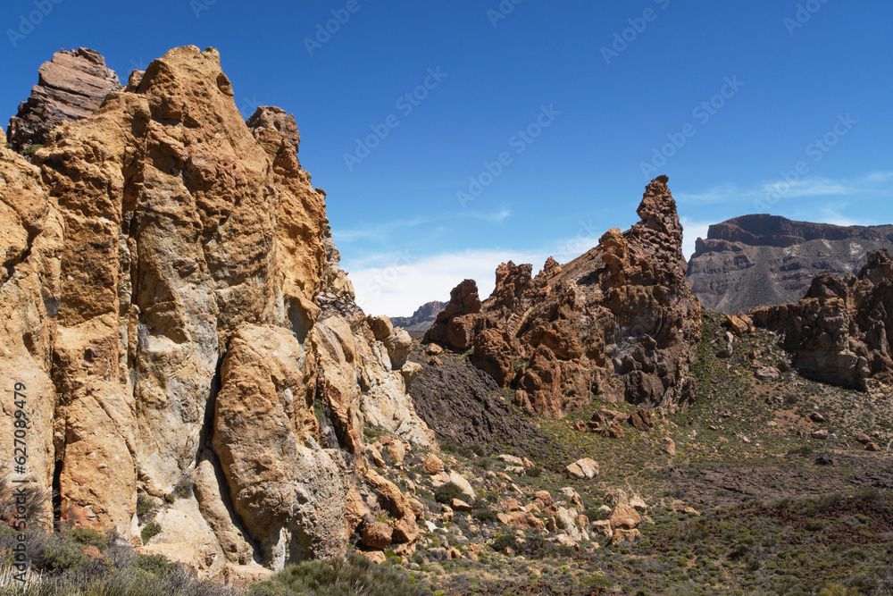 volcanic rocks of los Roques de Garcia in Parque Nacional del Teide on Tenerife island (Canary Islands, Spain)