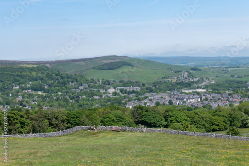 Obraz na plátně View from Buxton country park of Buxton town in the Peak District