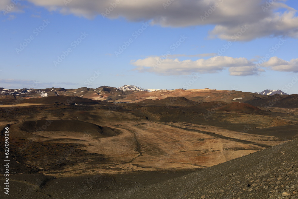 View in the Myvtan National park located in northern Iceland in the vicinity of the Krafla volcano View in the Myvtan National park located in northern Iceland in the vicinity of the Krafla volcano
