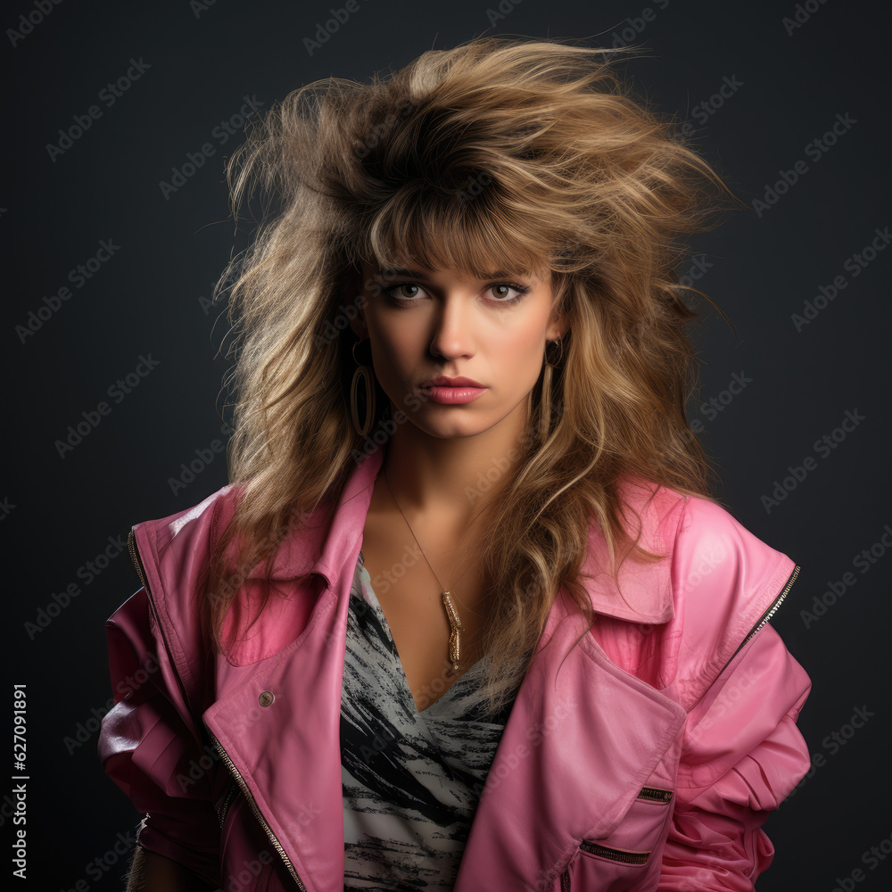 Ilustrace „80s Glamour Revival. Studio Portrait of a Female with a