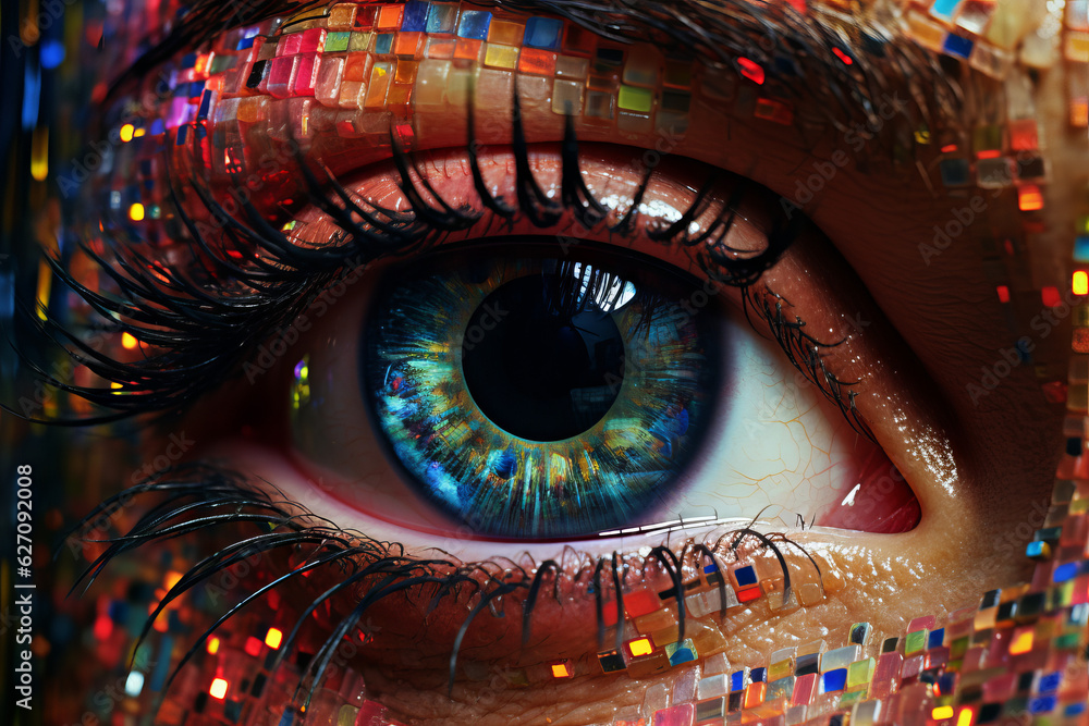 Vibrant photo of the eye of the matrix