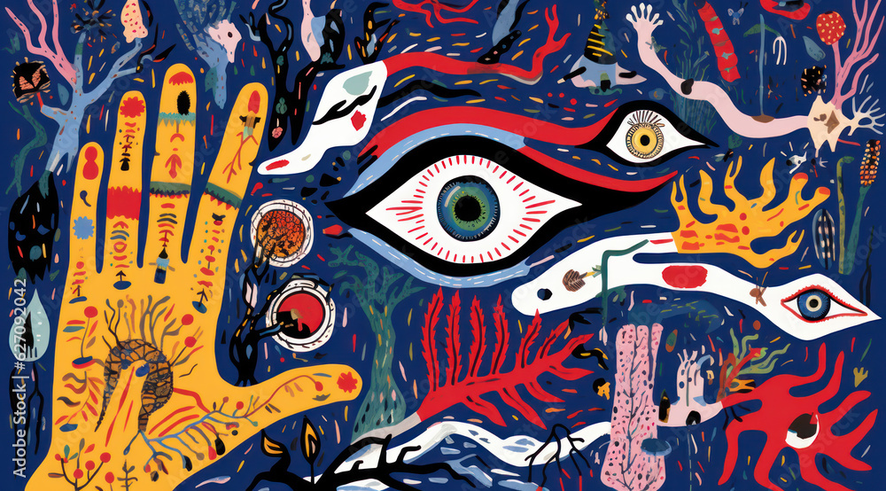 cartoon set of hand with eyes cartoon set of hand with eyes