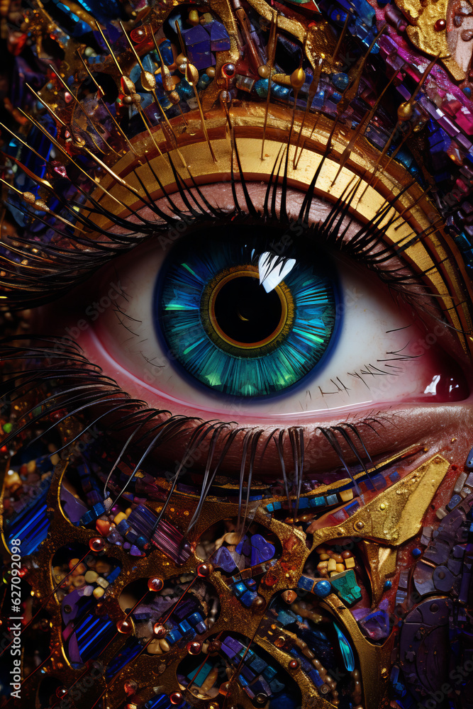 Vibrant photo of the eye of the matrix