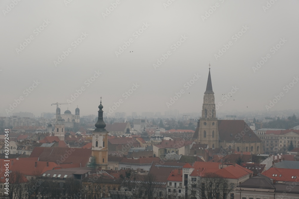 Cluj-Napoca Under a Misty Cloudy Sky Cluj-Napoca Under a Misty Cloudy Sky
