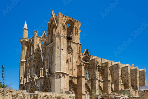 The Lala Mustafa Pasha mosque, originally known as the Cathedral of Saint Nicholas in Famagusta, the largest medieval building, north Cyprus photo