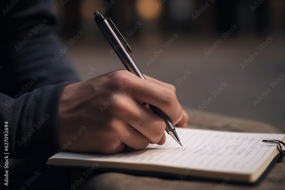 Man hand writing on notebook Man hand writing on notebook