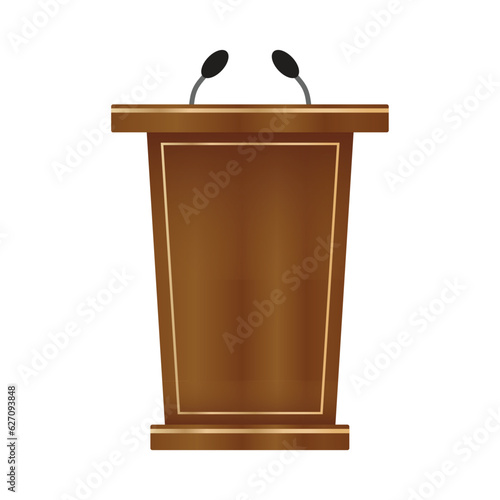 Rostrum tribune isolated on white, vector illustration