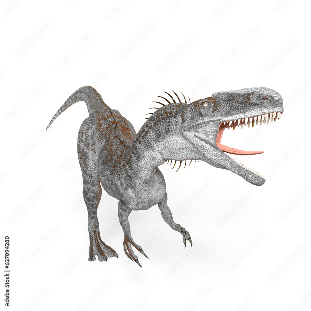 Naklejka premium monolophosaurus on bird eye view