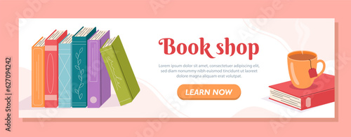 Banner with books concept