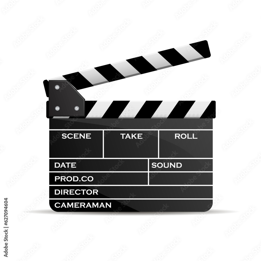 Vector illustration of open movie clapper with empty fields