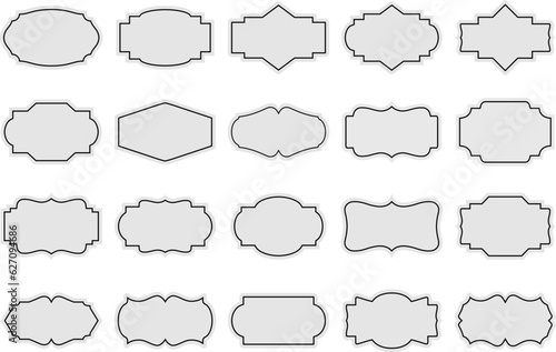 set of label frames. collection of vintage decorative borders