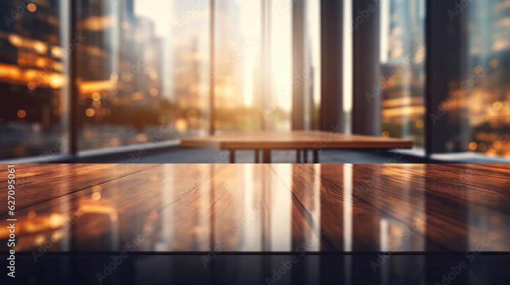 Empty office open space interior. Business conference company background Generative ai Empty office open space interior. Business conference company background Generative ai