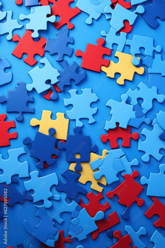 Naklejka premium puzzles concept of mental health