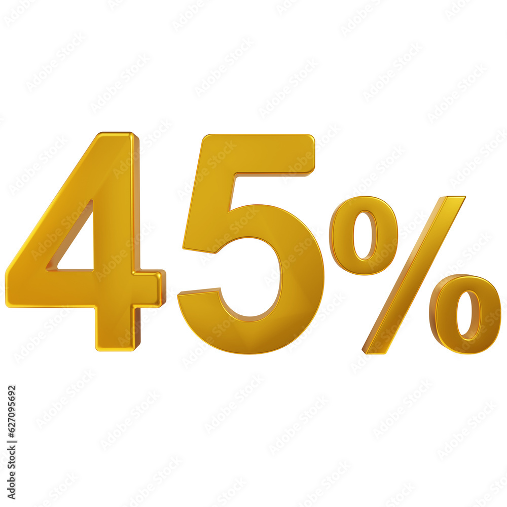 3D 45 percent illustration 3D 45 percent illustration