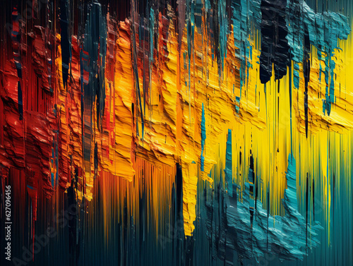 Abstract painted surface  flowing paint of bright colors. Colorful grunge texture of wall. Abstract modern background