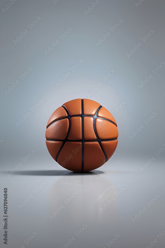 Ilustración en vertical de una pelota de baloncesto