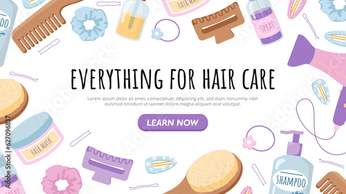 Everything for hair care vector banner