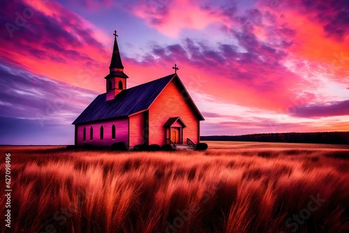 church in the field © Zeeshan Qazi