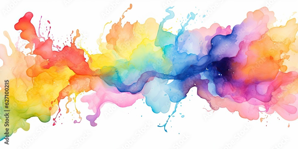 Watercolor Splashes Playful Watercolor Splashes - Dancing Colors Unleashed - Embrace the Artistic Journey in Every Brushstroke   Generative AI Digital Illustration
