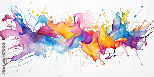 Watercolor Splashes Vibrant Watercolor Splashes - A Symphony of Colors Unleashed - Embrace the Artistic Freedom in Every Brushstroke   Generative AI Digital Illustration
