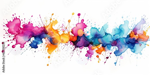 Watercolor Splashes   Dynamic Watercolor Splashes - Energetic Colors Unleashed - Embrace the Bold Expression in Every Brushstroke Generative AI Digital Illustration