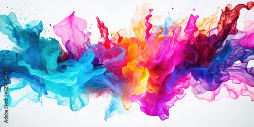 Watercolor Splashes Expressive Watercolor Splashes - A Fusion of Colors Unleashed - Embrace the Emotion in Every Brushstroke Generative AI Digital Illustration