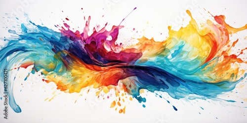 Watercolor Splashes Whirling Watercolor Splashes - Spiraling Colors Unleashed - Embrace the Spirited Expression in Every Brushstroke - Spirited Watercolor Art, Abs Generative AI Digital Illustration