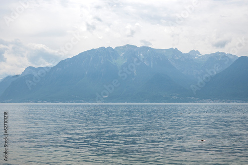 Landscape from town of Vevey to Lake Geneva, Switzerland © Stoyan Haytov