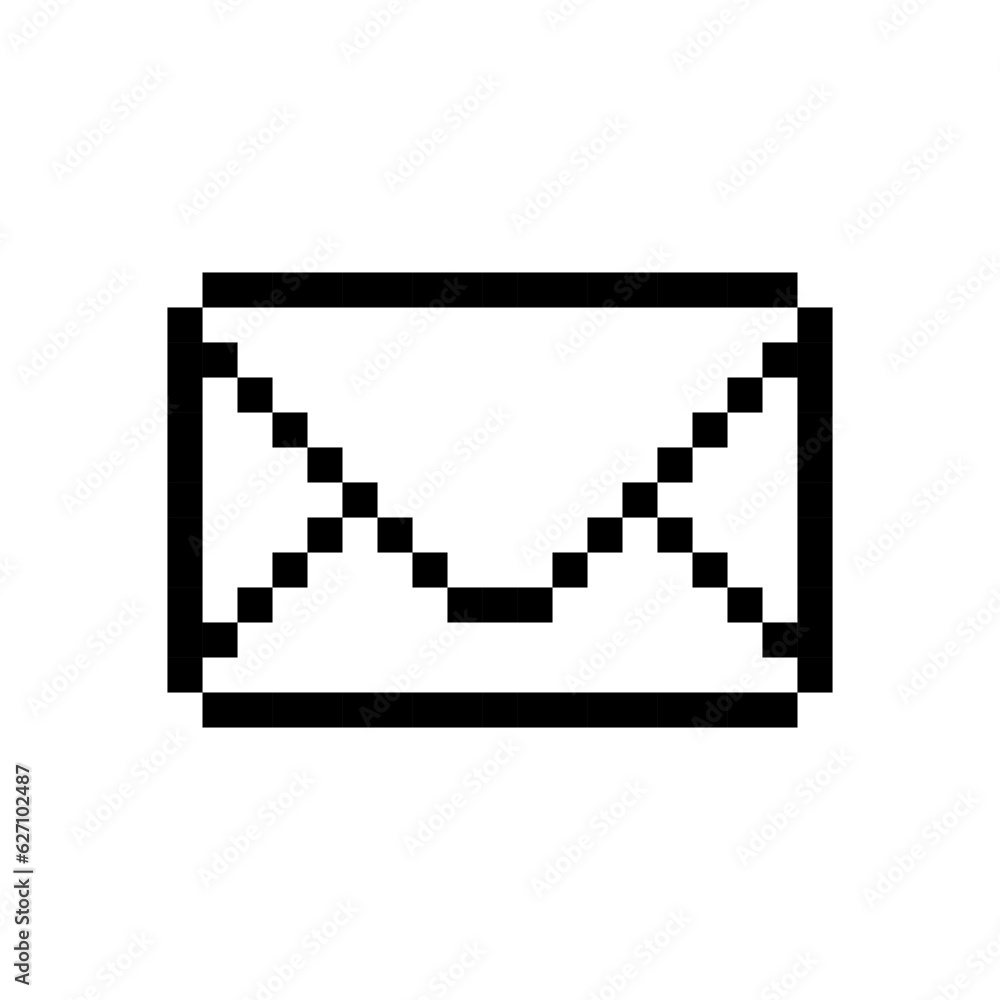 Pixel mail icon. Clipart image isolated on white background Pixel mail icon. Clipart image isolated on white background