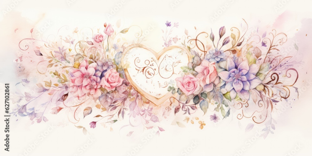    A Watercolor Portrait of Personalized Love - Whimsical Charm Soft and vibrant color palette Generative AI Digital Illustration