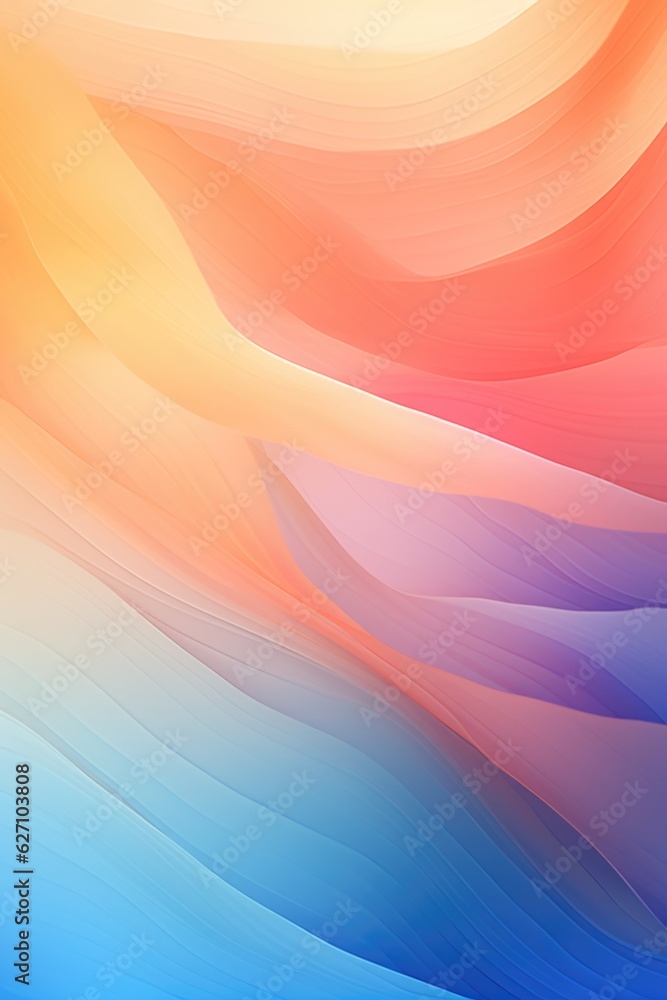 Abstract colorful swirl wave background. Flow liquid lines design element. Light pastel rainbow colors. Abstract vertical futuristic background